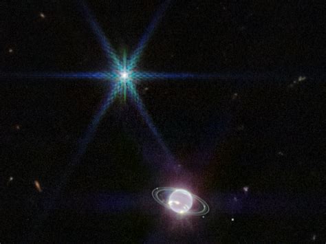 Neptune's rings are seen clearly in an image from the James Webb telescope : NPR