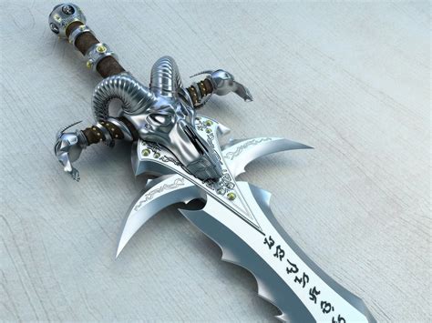 frostmourne sword 3d obj