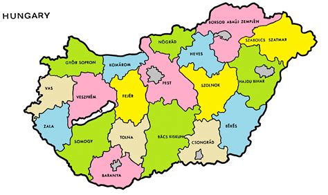 Hungary Map : Vector Map Of Hungary Political One Stop Map - Maps of all regions and countries ...