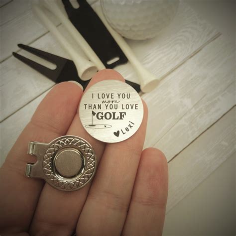 Personalized Golf Ball Marker - Magnetic Golf Ball Marker - Hand Stamped Golf Ball Marker with ...