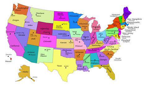 Exploring The United States: A Guide To The 50 States Map With Capitals - Map of Counties in ...