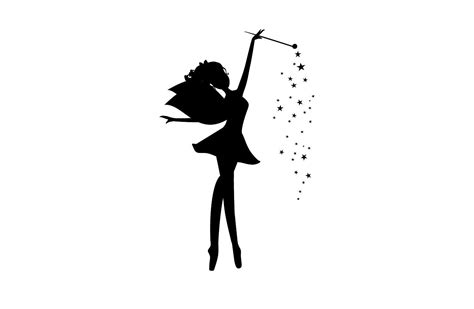 Fairy silhouette with a magic wand | Fairy silhouette, Wand tattoo, Wands