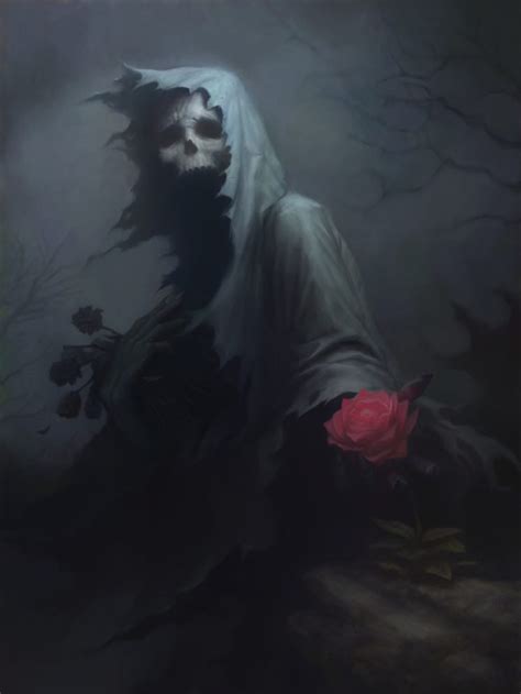 drawing, Death, Fantasy art, Rose, Skull, Dark Wallpapers HD / Desktop ...