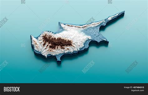 Topographic Cyprus Map Image & Photo (Free Trial) | Bigstock