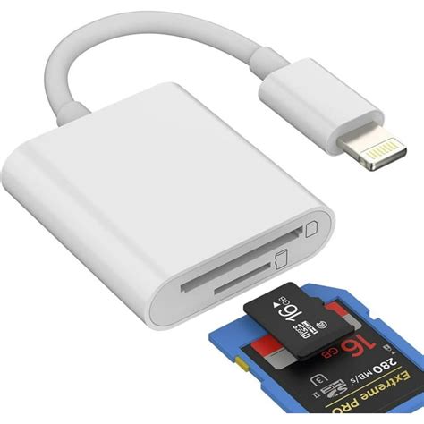 Lightning SD Card Reader Adapter, Dual Slot for iPhone & iPad, Supports 256GB SD/TF - Walmart.com