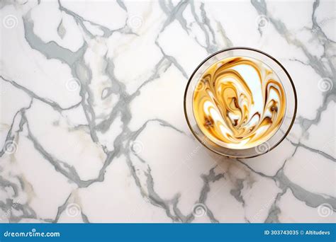 Cold Brew Coffee with Cream Swirls, Top View Stock Image - Image of swirls, cold: 303743035