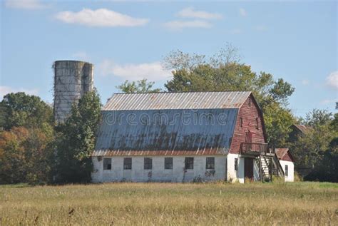 Metal Roof of a Barn in a Field Stock Photo - Image of grass, barn ...