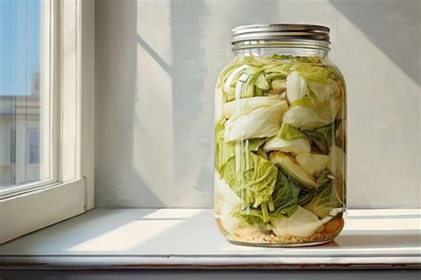 Premium AI Image | Kimchi in an isolated glass jar Spicy kimchi hot ...