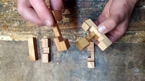 *SPOILER ALERT* 6 piece wooden burr puzzle solution - YouTube