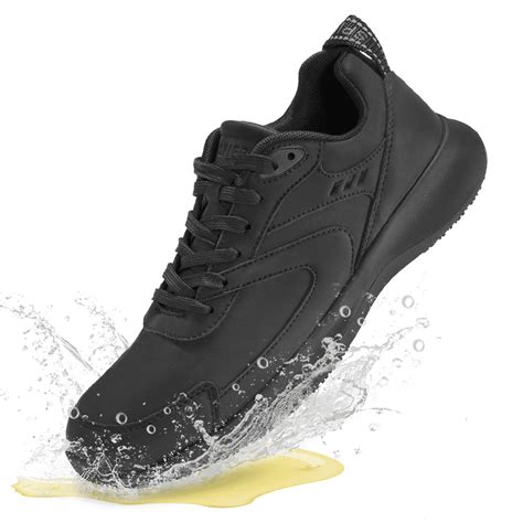 SPIEZ Men's Slip Resistant Shoes, Waterproof Oilproof Lightweight Non Slip Sneakers, Chef ...