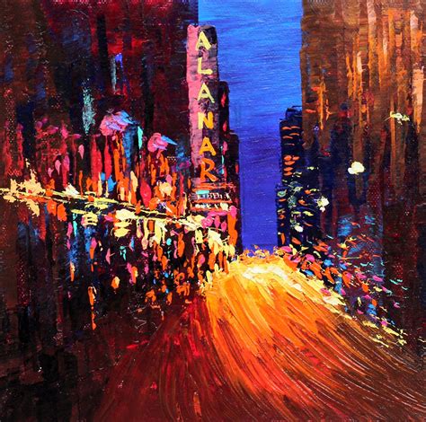 Abstract Cityscape Painting Demo / Acrylic painting on Canvas Step by Step | Painting demo ...