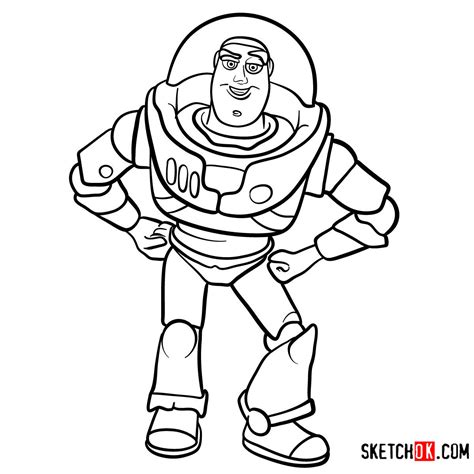 How to draw Buzz Lightyear | Toy Story - Sketchok easy drawing guides