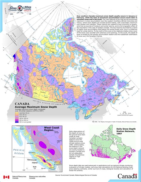 Online Map of Canada Snow Depth