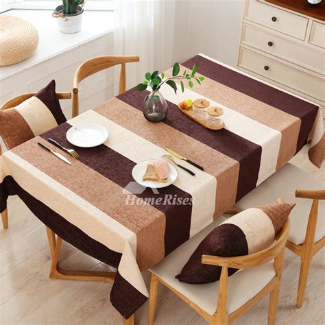 Striped Tablecloth Colorful Oblong/Square Cotton Linen Spring Best