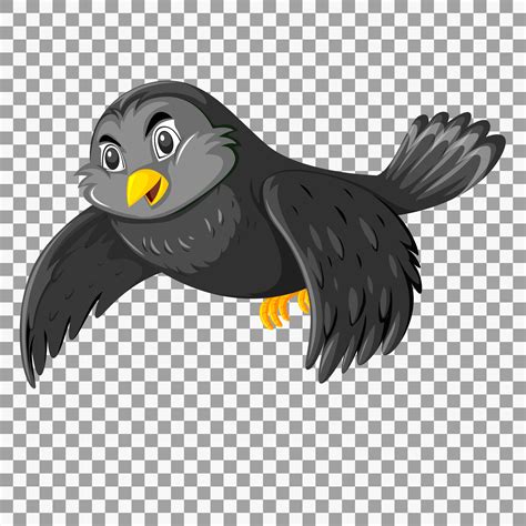 Cute black bird cartoon character 1437092 Vector Art at Vecteezy