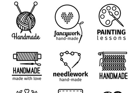 Handicraft logo set | Pre-Designed Illustrator Graphics ~ Creative Market