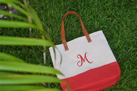 Monogram Canvas Tote Personalized Everyday Bag Custom | Etsy