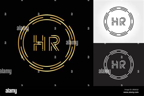 HR Logo Design Vector Template. Initial Circle Letter HR Vector Illustration Stock Vector Image ...