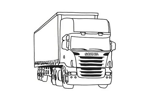 Luxury Scania Trailer Truck On Dump Truck Coloring Page : Kids Play Color