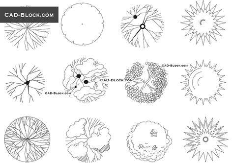 Trees Dynamic Blocks download, free 2D CAD file