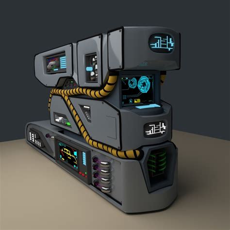 3d science fiction console