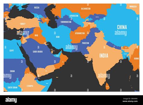 Middle East Asia Political Map