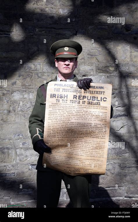 Reading of the Proclamation of the Irish Republic Easter Rising 1916 Centenary in Dublin ...