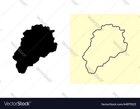 Mustang map nepal asia filled and outline map Vector Image