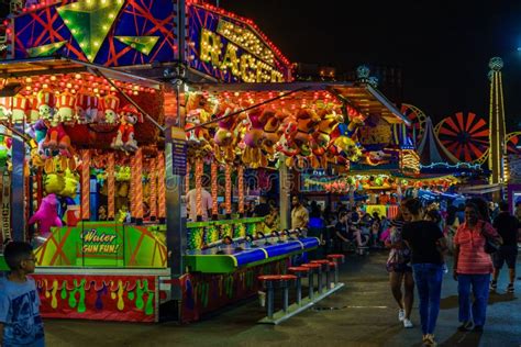 Coney Island Luna Park at Night Brooklyn New York Editorial Stock Image - Image of land, night ...