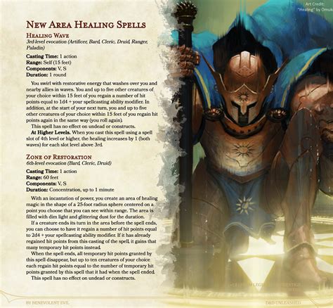 New Spells: Area Healing Magic — DND Unleashed: A Homebrew Expansion for 5th Edition Dungeons ...