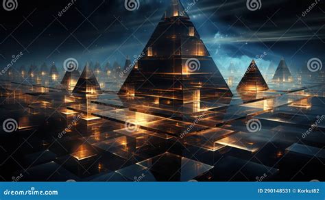 A Futuristic City in the Form of a Pyramid Stock Illustration ...