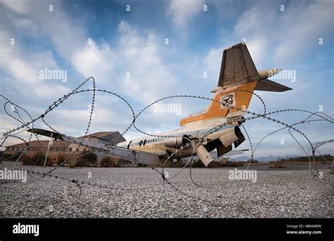 Abandoned and destroyed Cyprus airways aircraft at Nicosia airport in the buffer zone in Cyprus ...