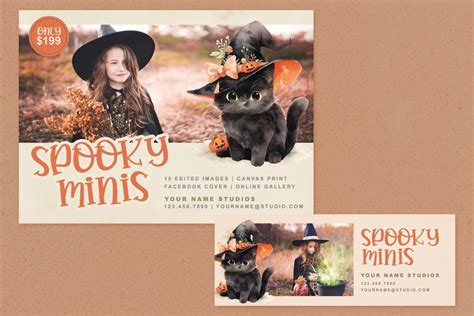 Halloween Cat Photography Mini Session & FB Cover PSD