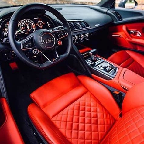 Behind the wheel of the new Audi R8 V10 Plus. What do you think of this black and red interior ...