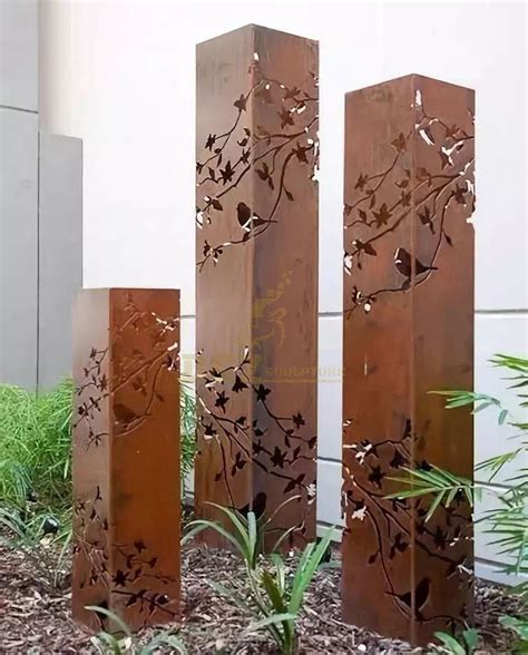 Metal sculpture outdoor corten steel bird sculpture