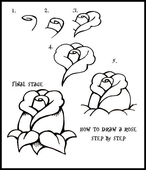 DARYL HOBSON ARTWORK: How To Draw A Rose: Step By Step