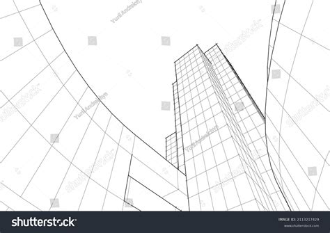 Abstract Architecture Linear Drawing Vector Illustration Stock Vector (Royalty Free) 2113217429 ...