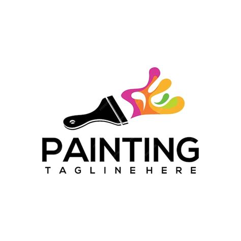 Premium Vector | Home painting logo with paint brush and house concept