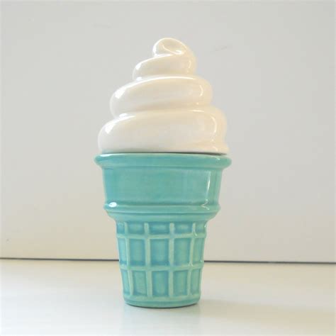 Ice Cream Cone Trinket Box Aqua Mint Ring Box Gift For Her