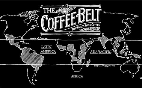 Coffee Belt World Map Poster Design