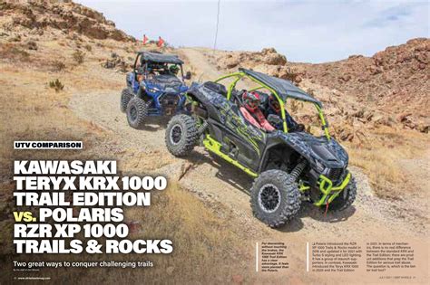 UTV COMPARISON: KAWASAKI TERYX KRX 1000 TRAIL EDITION VS. POLARIS RZR XP 1000 TRAILS & ROCKS ...