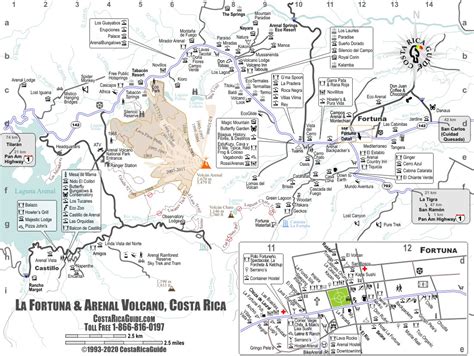 Arenal Volcano & La Fortuna Map – free printable download