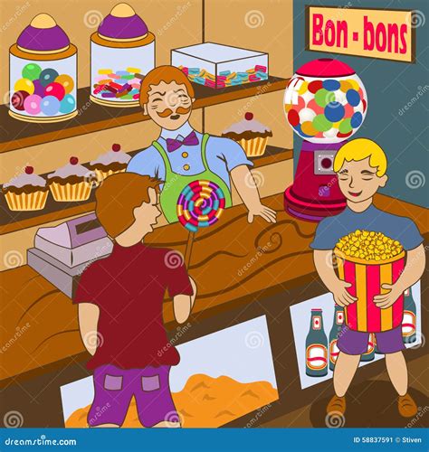 Inside Candy Shop Stock Illustration | CartoonDealer.com #58837591