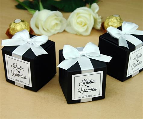 Personalized Wedding Favor Boxes for Guests. Elegant Wedding - Etsy