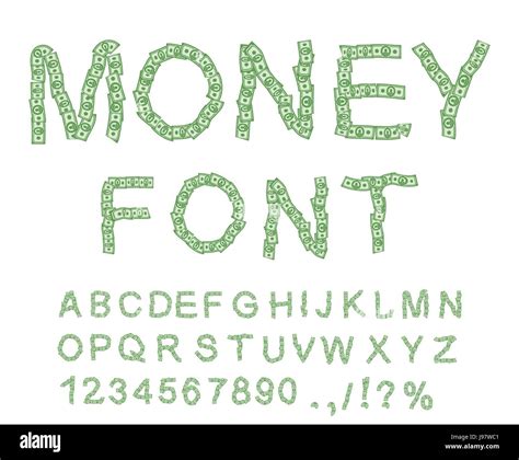 Money font. Letter from dollar. Alphabet of money. The font of dollars. Vector illustration ...