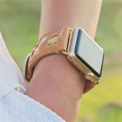 Leather Apple Watch Band - Marcello Bamboo Woven Leather