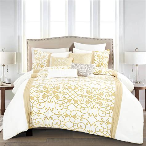 HGMart 7 Piece Bedding Luxury Comforter Set - Queen Size - Yellow - Walmart.com