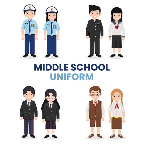 Premium Vector | Middle School Uniform