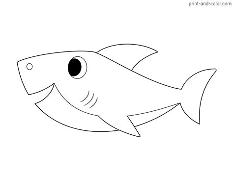 Free Printable Baby Shark Coloring Page Worksheet