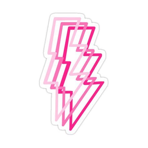 "Pink Lightening Bolts" Sticker for Sale by courtneysgibson | Pegatinas imprimibles, Pegatinas ...